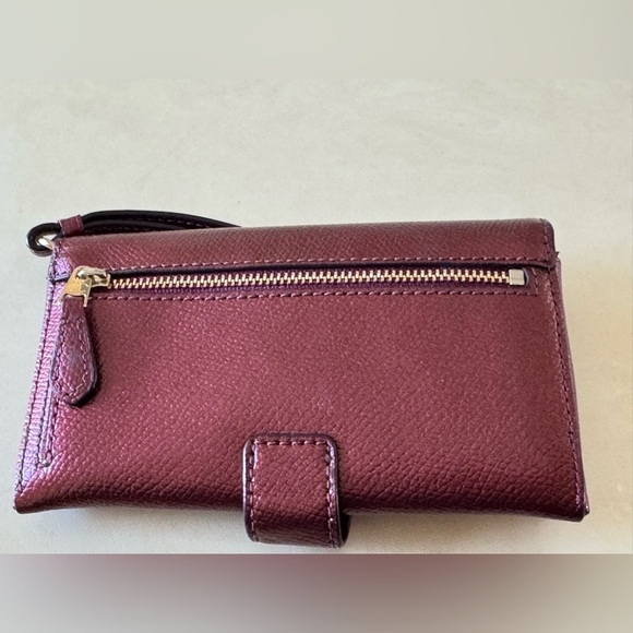 EUC COACH PEBBLED LEATHER BUTTON CLOSURE BIFOLD WRISTLET WALLET - Picture 7 of 11